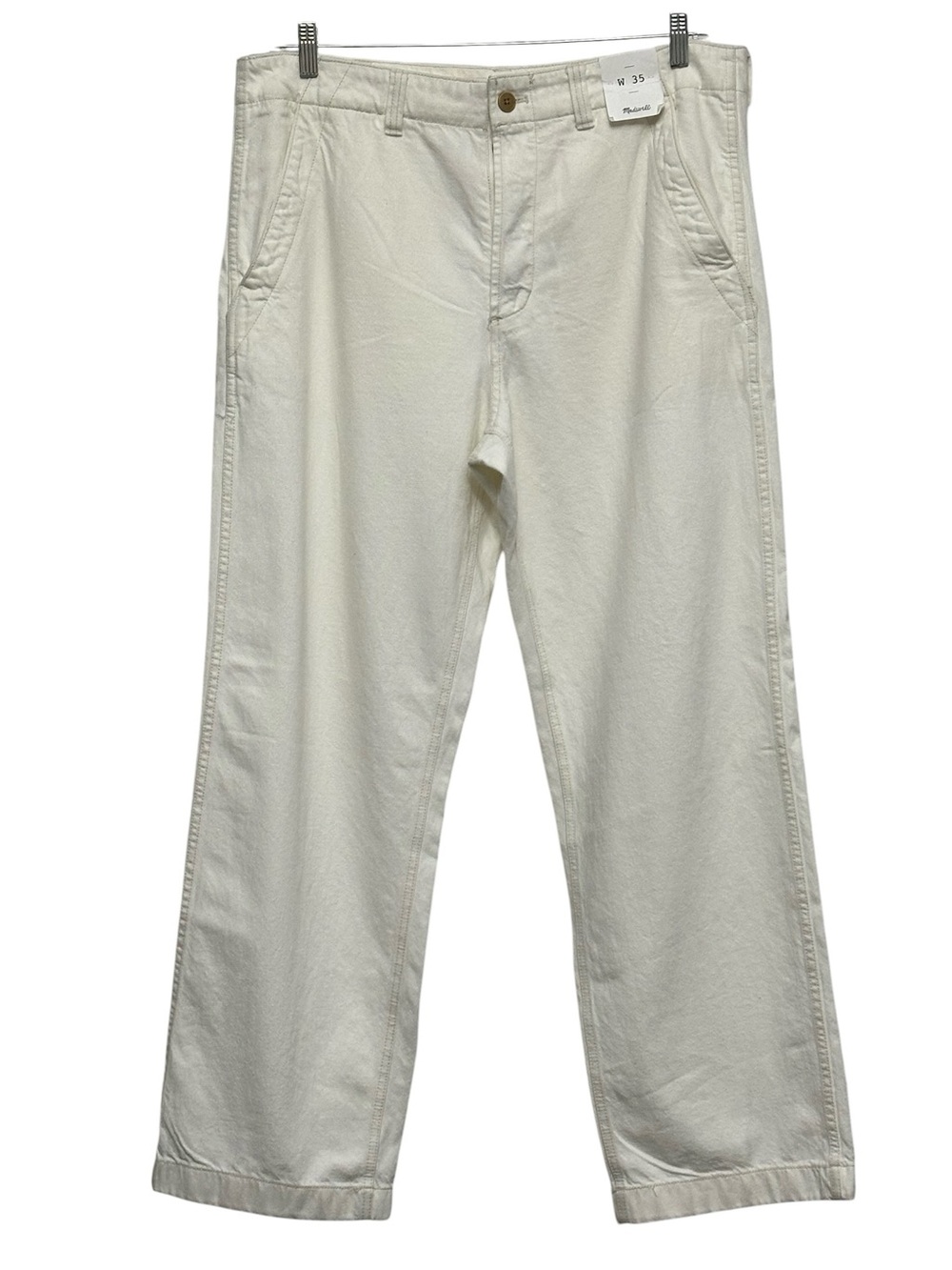 NEW MADEWELL Patch‎ Pocket Jeans in Summer Denim Relaxed Ecru Cream Wash Size 35 - Picture 4 of 8